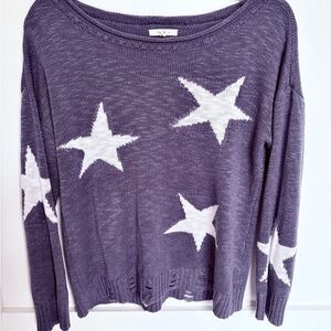 Maurices Star Pattern Sweater - Gray and White